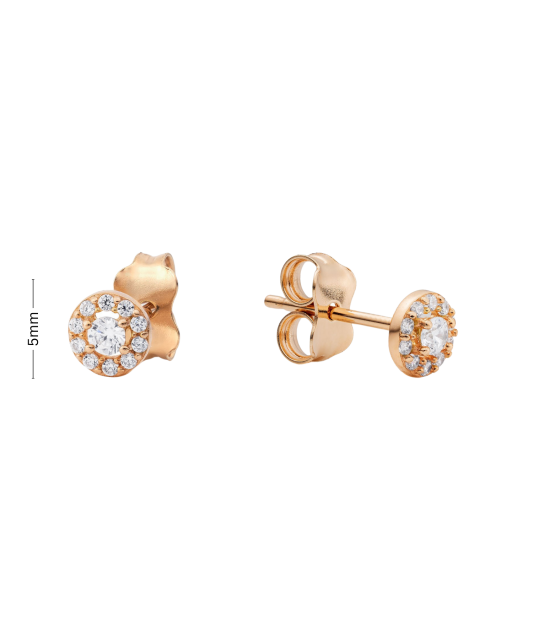 Gold earrings with zircons