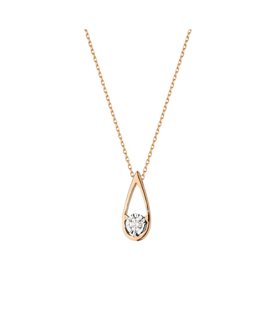 Gold chain with diamond pendant