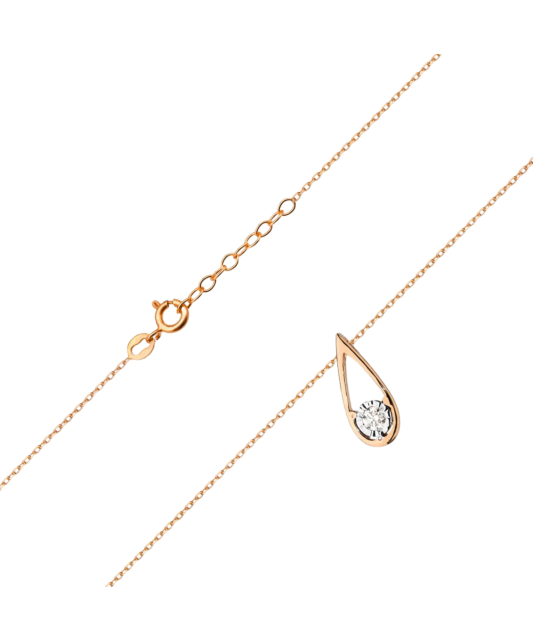 Gold chain with diamond pendant