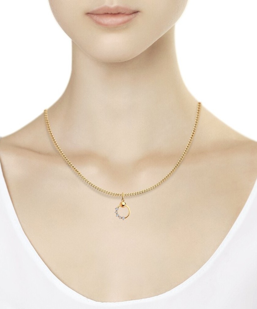 Gold pendant with zircons