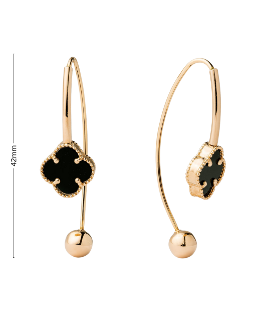 Gold earrings with enamel