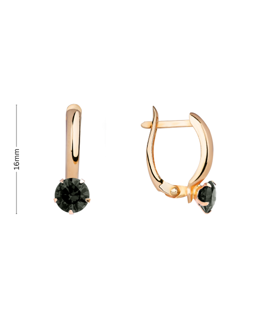 Gold earrings with zircons