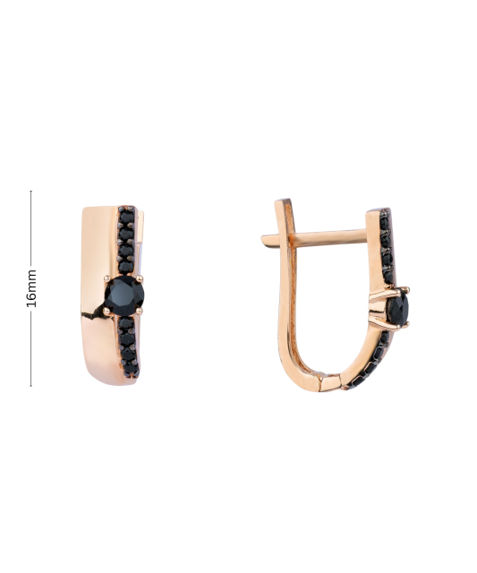 Gold earrings with zircons