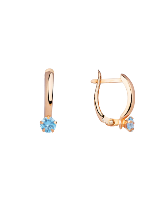 Gold earrings with zircons