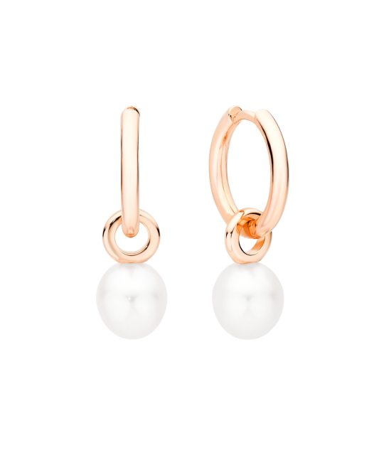 Gilded sterling silver earrings with pearls