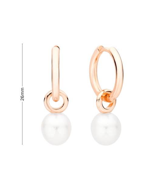 Gilded sterling silver earrings with pearls