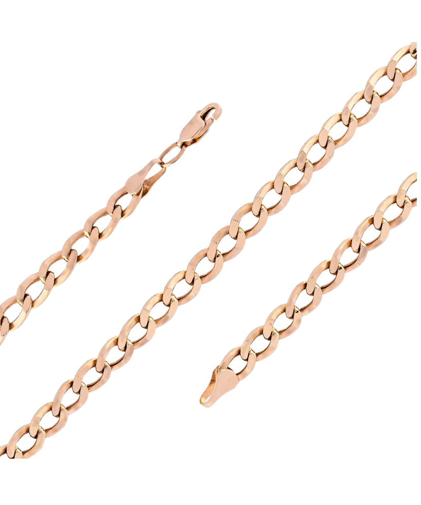 Gold bracelet "Curb" 3.2mm