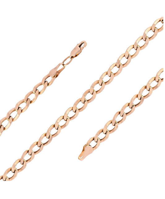 Gold bracelet "Curb" 3.2mm