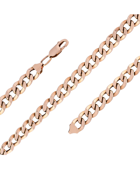Gold bracelet "Curb" 8.4mm