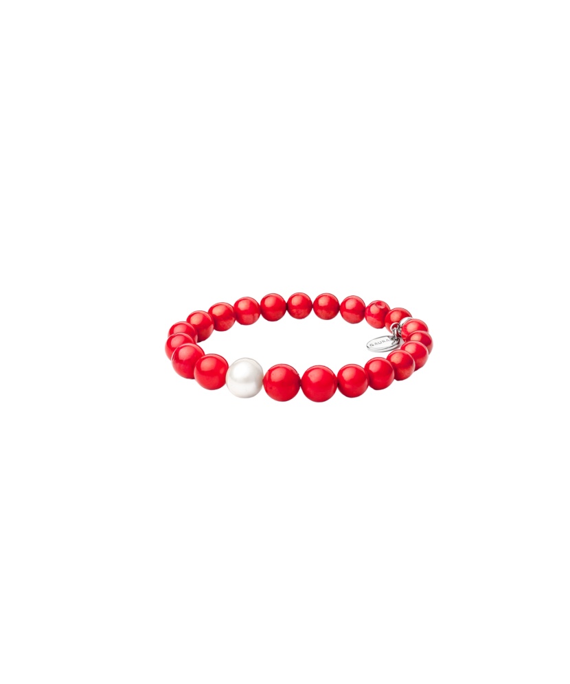 Bracelets with corals and pearl