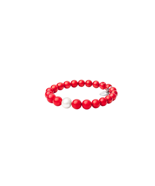 Bracelets with corals and pearl
