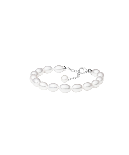 Pearl bracelet with silver