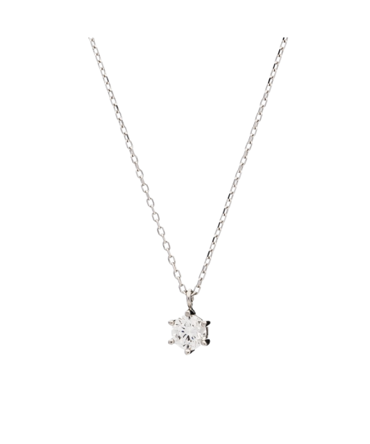 White gold chain with zirconium pendant