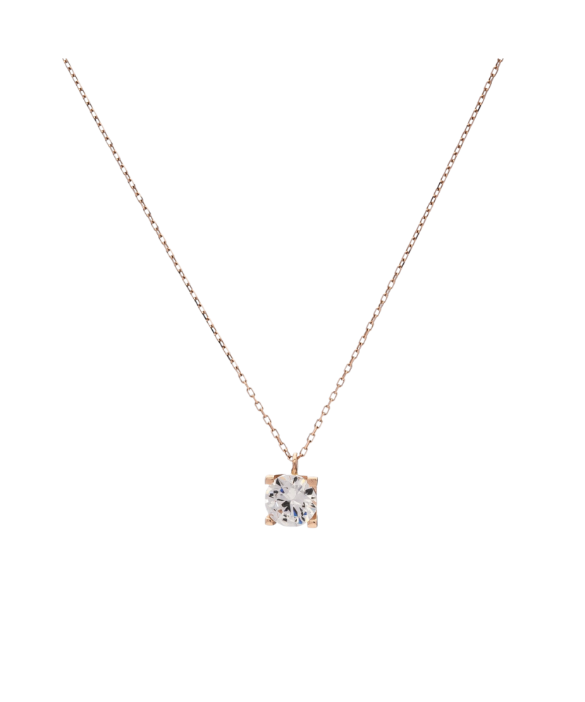 Gold chain with zirconium pendant