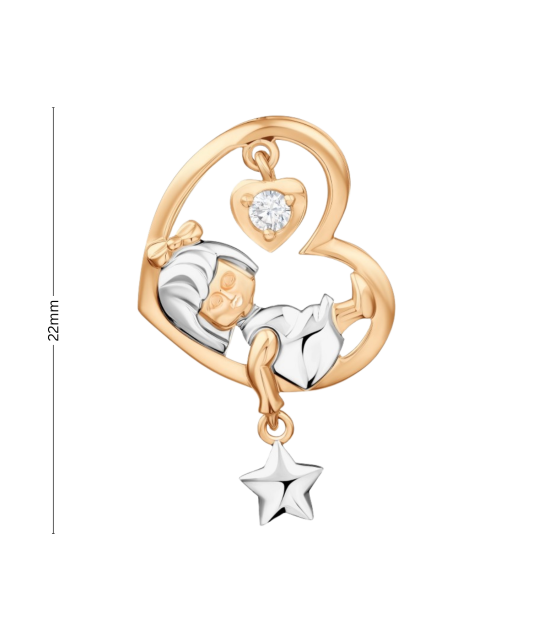 Auksinis pakabukas su cirkoniu "Mergaitė mėnulyje"  - Goldinga