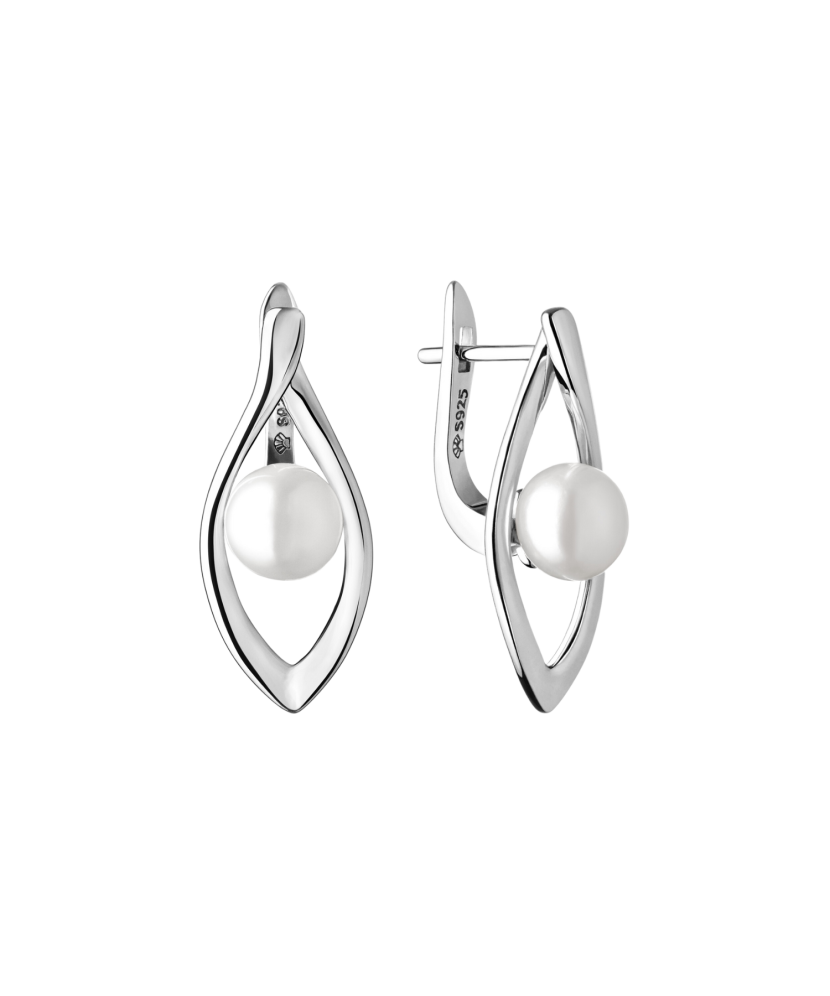 Sidabriniai auskarai su natūraliu perlu  - Goldinga