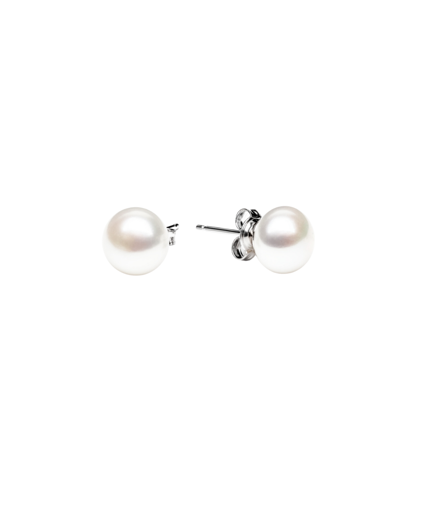 Sterling silver earrings with natural pearls