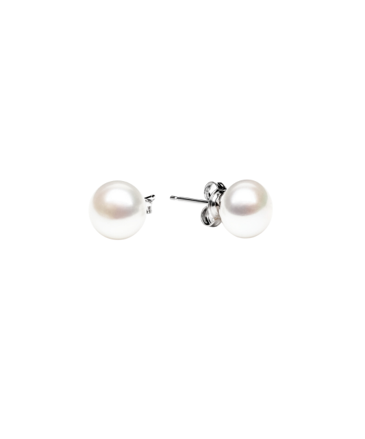 Sterling silver earrings with natural pearls