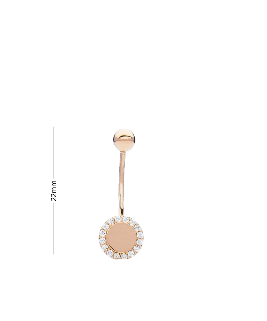 Gold Belly Button Ring with zircons