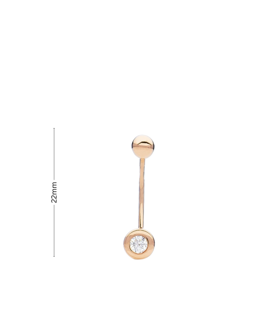 Gold Belly Button Ring with zirconium