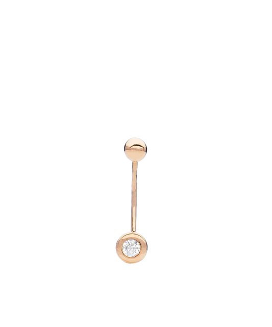 Gold Belly Button Ring with zirconium