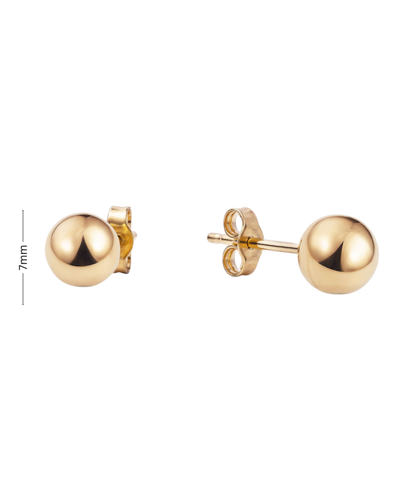 Gold earrings 7mm