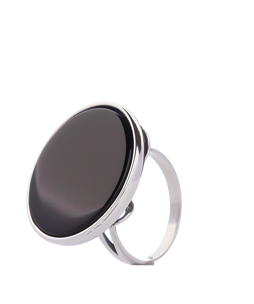 Sterling silver ring with onyx