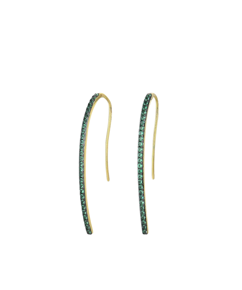 Gilded sterling silver earrings with zircons and spinels