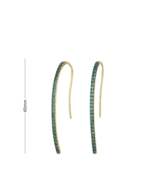 Gilded sterling silver earrings with zircons and spinels