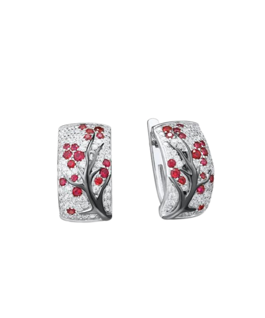 Hopeiset korvakorut spinelleillä ja zirkoneilla