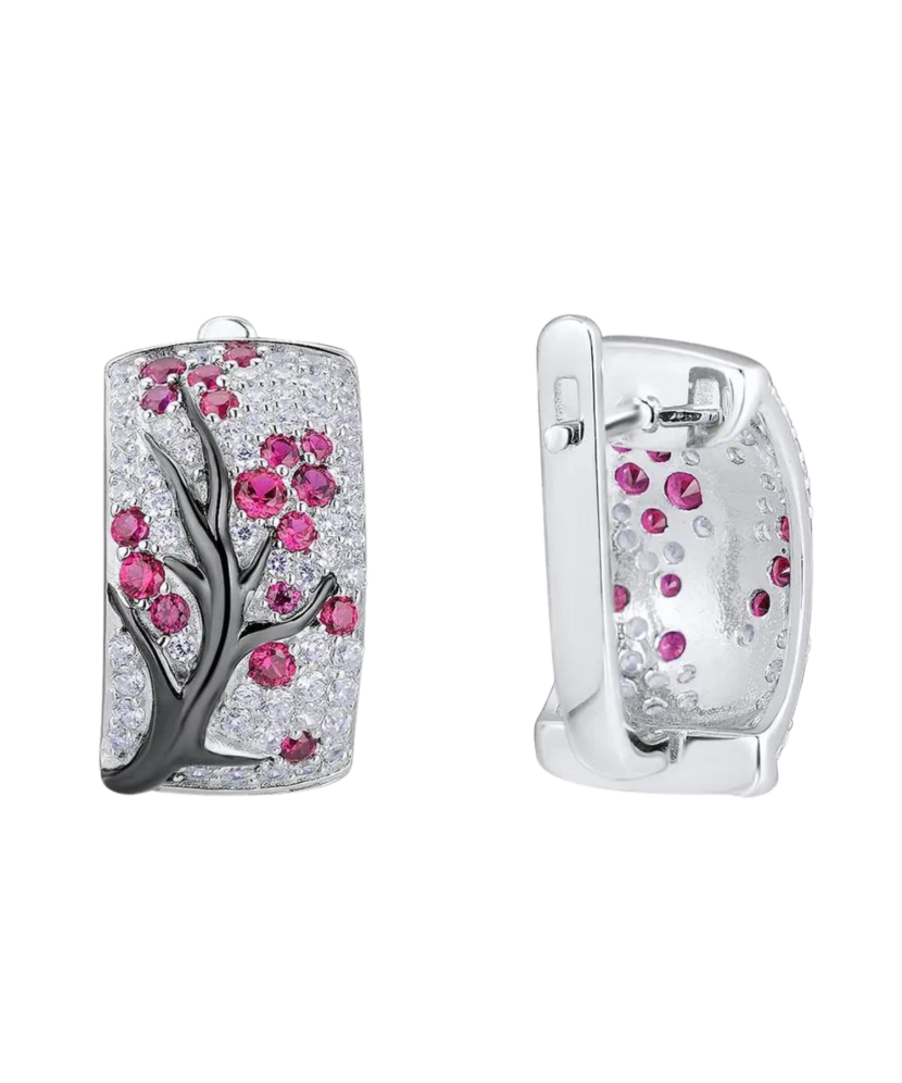 Hopeiset korvakorut spinelleillä ja zirkoneilla