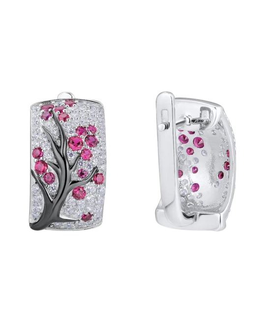 Sterling Silver earrings with zircons and spinels