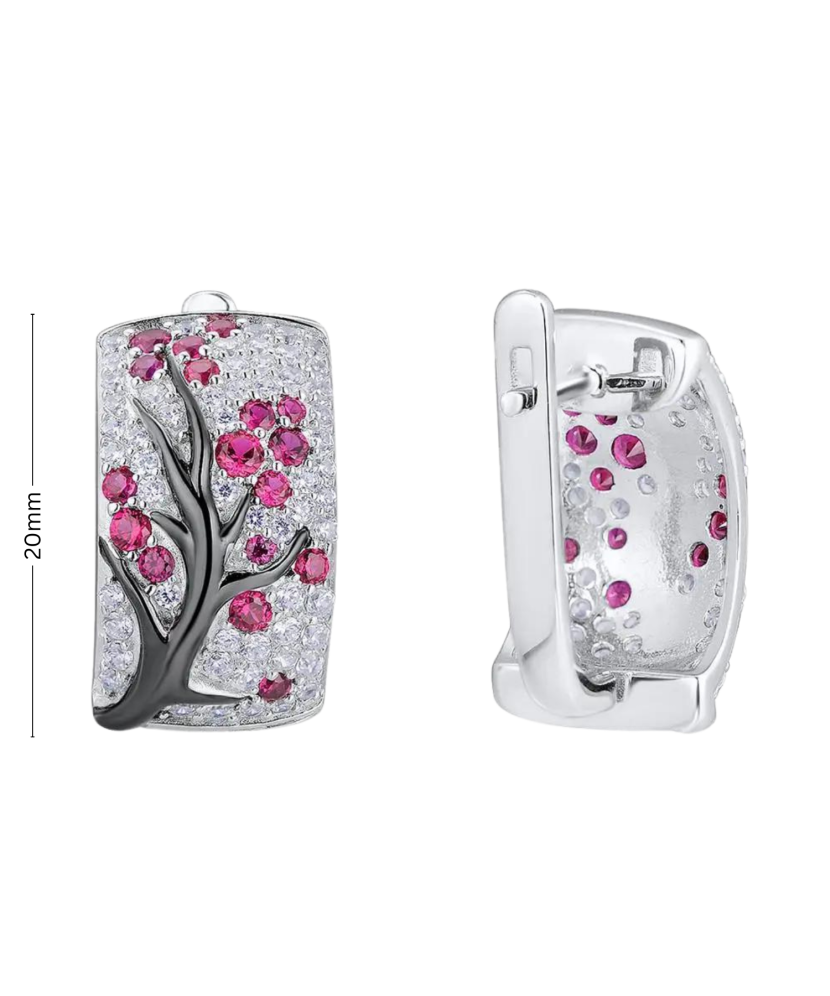 Hopeiset korvakorut spinelleillä ja zirkoneilla