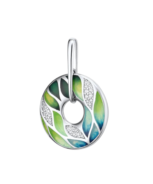 Sterling Silver pendant with zircons and enamel