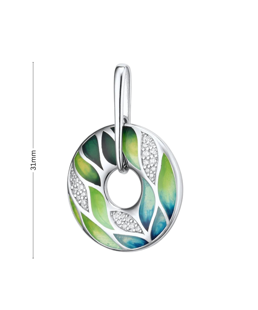 Sterling Silver pendant with zircons and enamel