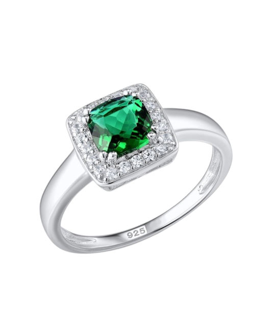 Sterling silver ring with zircons