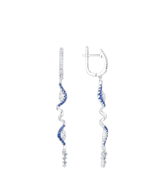 Sterling Silver earrings with zircons and spinels