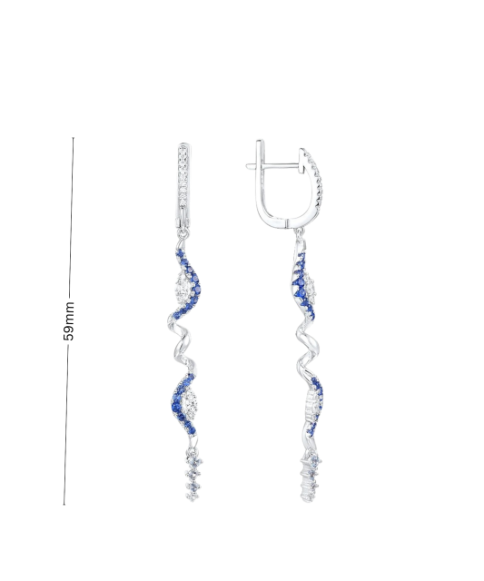 Sterling Silver earrings with zircons and spinels