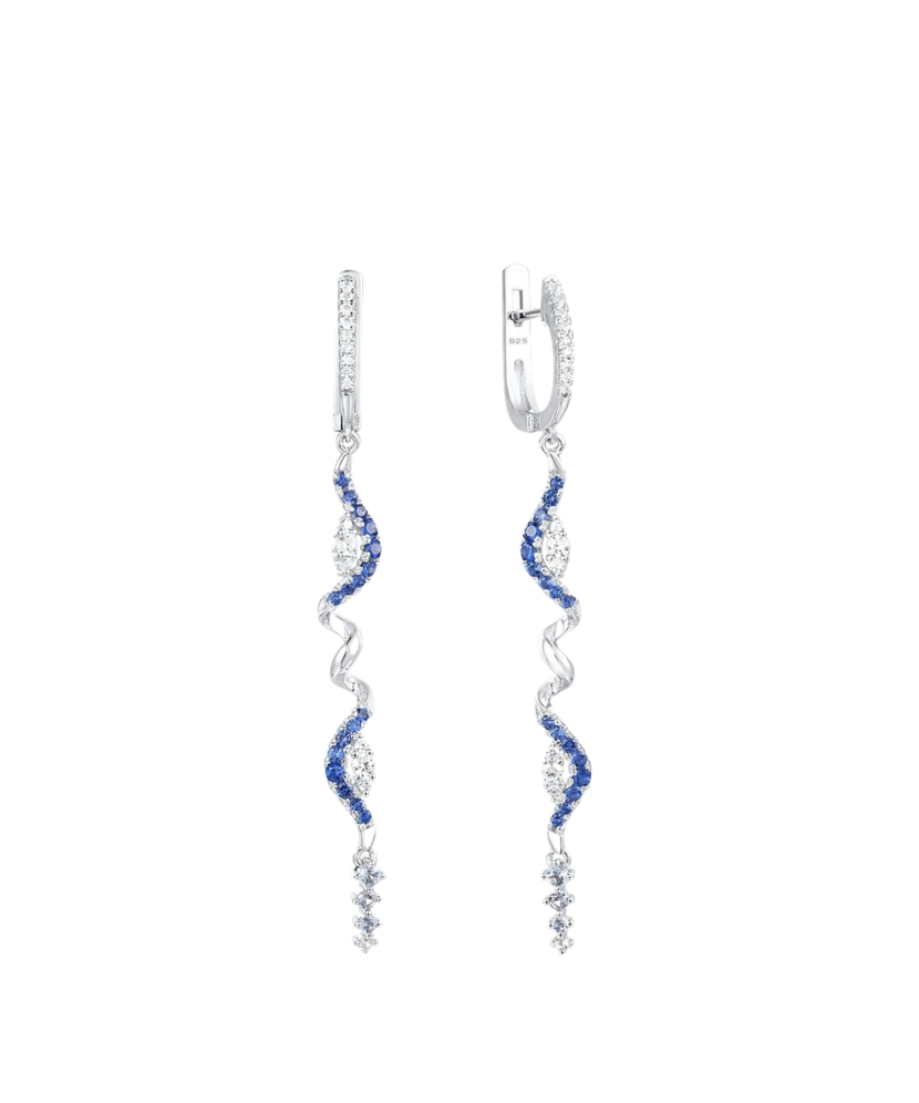 Sterling Silver earrings with zircons and spinels