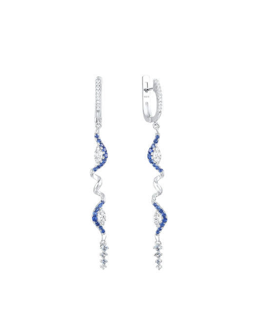 Sterling Silver earrings with zircons and spinels