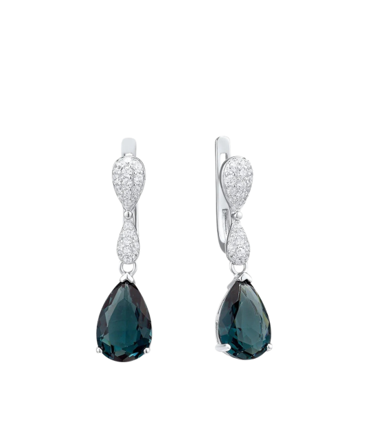 Sterling silver earrings with zircons