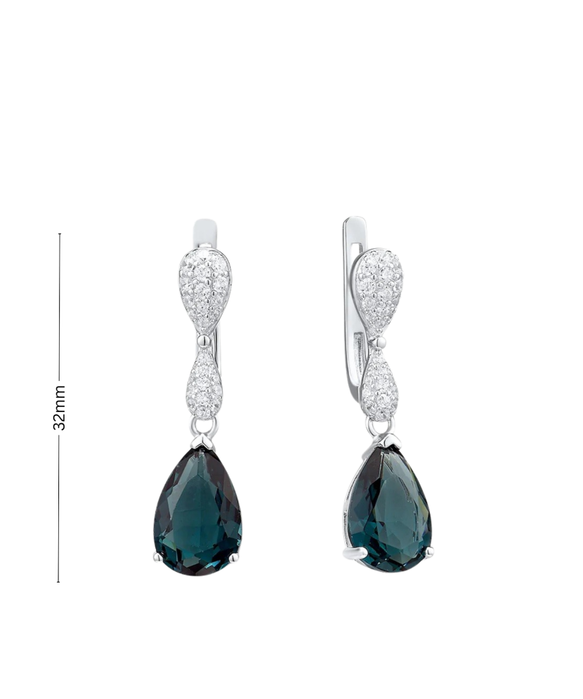 Sterling silver earrings with zircons