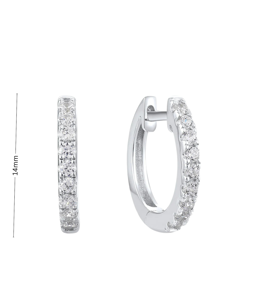 Hopeiset korvakorut zirkoneilla