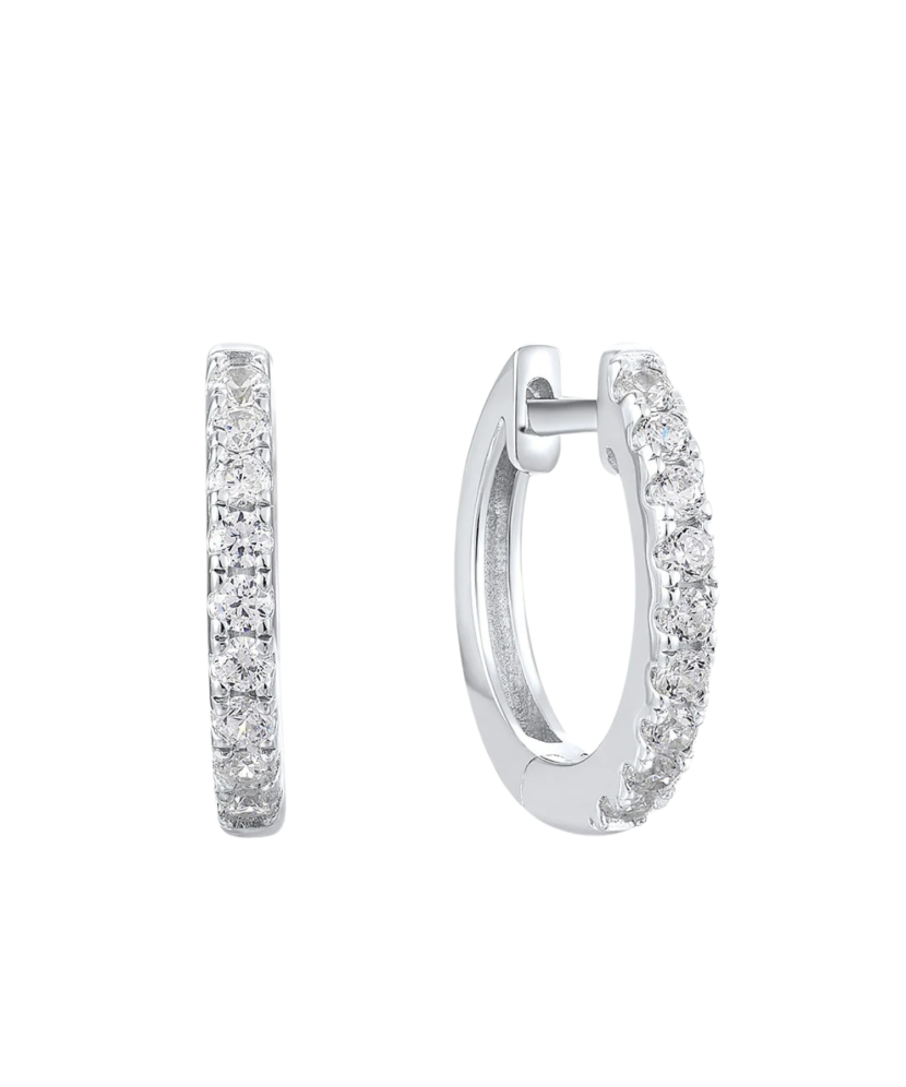 Hopeiset korvakorut zirkoneilla