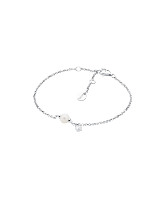 Sterling Silver bracelet with pearl and zirconium
