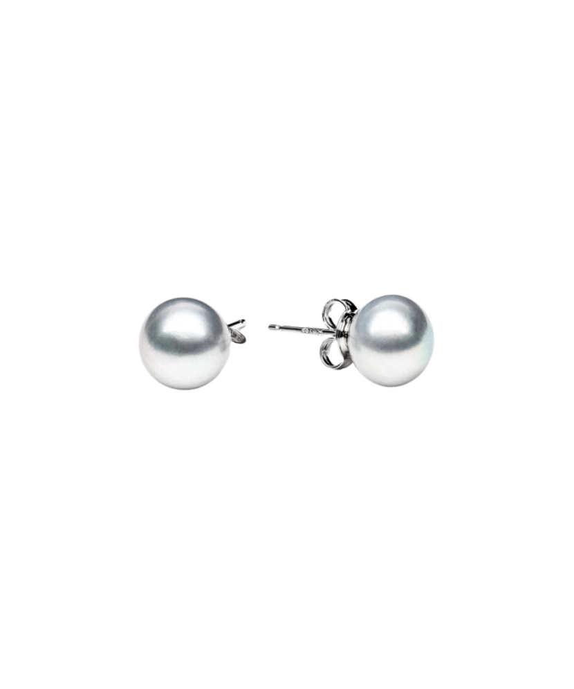 Sterling silver earrings with natural pearls
