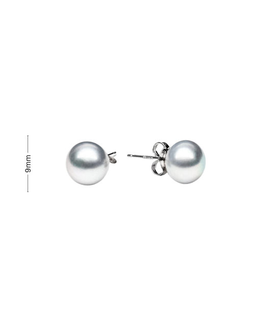 Sterling silver earrings with natural pearls
