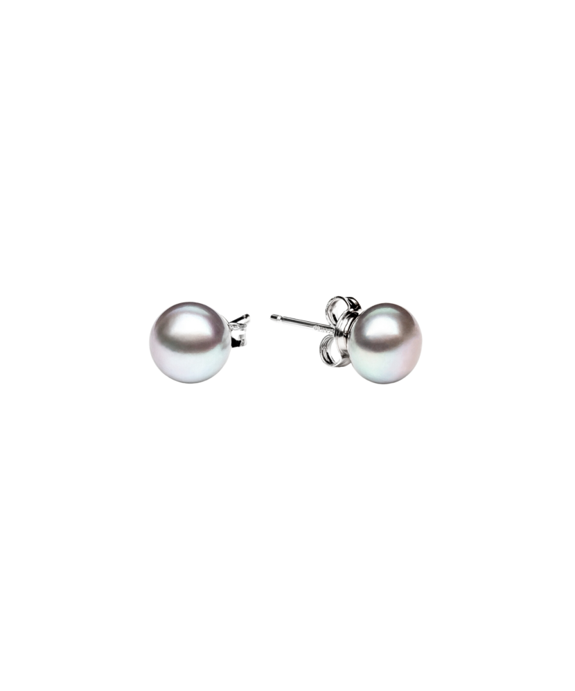 Sterling silver earrings with pearls 8 mm