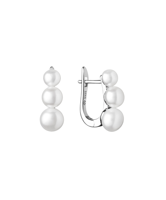 Sterling silver earrings with natural pearls