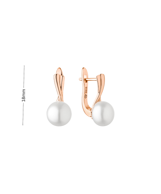 Gilded sterling silver earrings with pearls